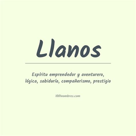 llanos nombre de mujer|Nombre Llanos: Significado y origen